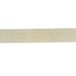 Elastiek 25mm wit/goud glitter