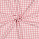 Katoen poplin geruit lichtroze 9x9mm