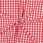 Katoen poplin geruit rood 9x9mm