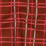 Katoen poplin onregelmatige ruit cognac