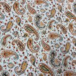 Coupon 89cm Tricot paisley wit