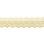 Broderie kantlint hartjes licht taupe 50mm