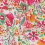 Katoen voile zomerbloemen fuchsia