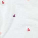 Coupon 54cm Hydrofiel broderie gekleurde hartjes