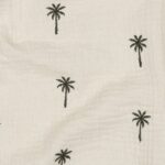 Hydrofiel broderie palmbomen naturel