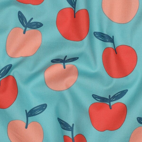 Coupon 195cm Katoen poplin appels licht petrol