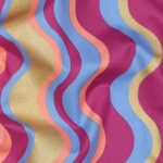 Katoen poplin swirl gouden glitters paars