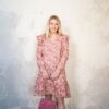 Coupon 52cm Seersucker bloemen roze - Afbeelding 5