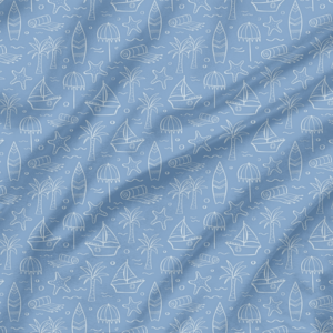 French terry strand vintage blauw - Goedkopestoffen.com