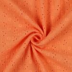 Hydrofiel broderie minibloemetjes pastel oranje