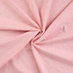 Katoen broderie bloemetjes lichtroze