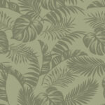 Katoen poplin bladeren groen