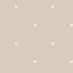 Katoen poplin hartjes beige