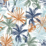 Katoen poplin junglebladeren