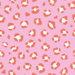 Katoen poplin panterprint medium roze