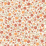 Katoen poplin wilde bloemen roest