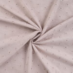 Katoen broderie bloemetjes zand