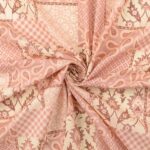 Katoen poplin patchwork paisley oud roze