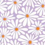 Badstof retrobloemen lila