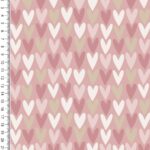 Katoen poplin roze hartjes