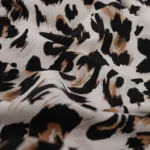 Viscose twill stretch panterprint naturel