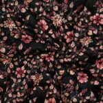Coupon 29cm Gewatteerde bloemen velvet herfstbloemen zwart