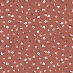 Tricot kleine bloemetjes brique