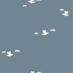 Tricot vogels dusty blauw