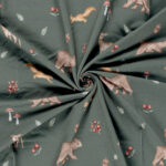 Organische french terry bosdieren groen