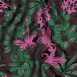 Jacquard bloemen groen/roze