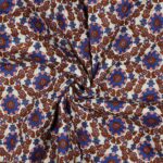 Coupon 38cm Gewatteerde katoen voile kobalt/caramel