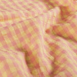Seersucker grote ruiten perzik/geel
