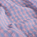 Seersucker grote ruiten lichtblauw/lichtroze
