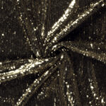 Fluweel stretch pailletten groot goud