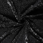 Fluweel stretch panterprint zwart