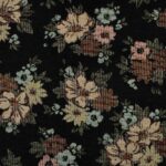 Jacquard gobelin chenille bloemen zwart