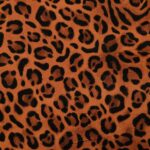 Viscose satijn panterprint bruin