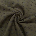 Jacquard katoen romantische bloemen legergroen