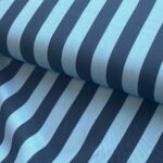 Viscose twill strepen lichtblauw/navy 20mm
