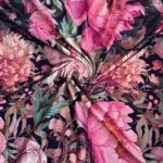 Viscose tricot botanische bloemen
