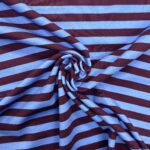 Tricot strepen 12mm bordeaux/blauw – Goedkopestoffen.com