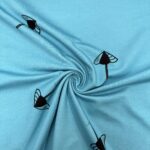 French terry parasol blauw – Goedkopestoffen.com