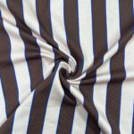 French terry strepen bruin/crème/blauw – Goedkopestoffen.com