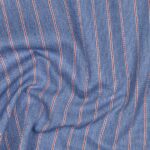 Coupon 32cm Jeans lichtblauw met rode streep smal