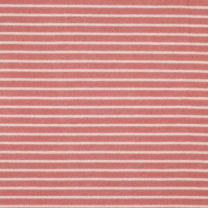 Horizontale strepen in roze en wit op textielachtige ondergrond met vintage uitstraling