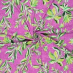 Viscose poplin stretch bloemen paars