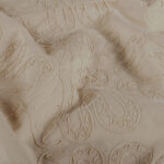 Katoen poplin broderie grote bloemen beige