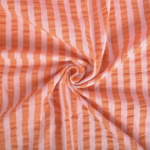 Seersucker verticale streep rose/tangerine