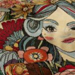 Jacquard gobelin dame Geisha