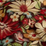 Jacquard gobelin retrobloemen bordeaux
